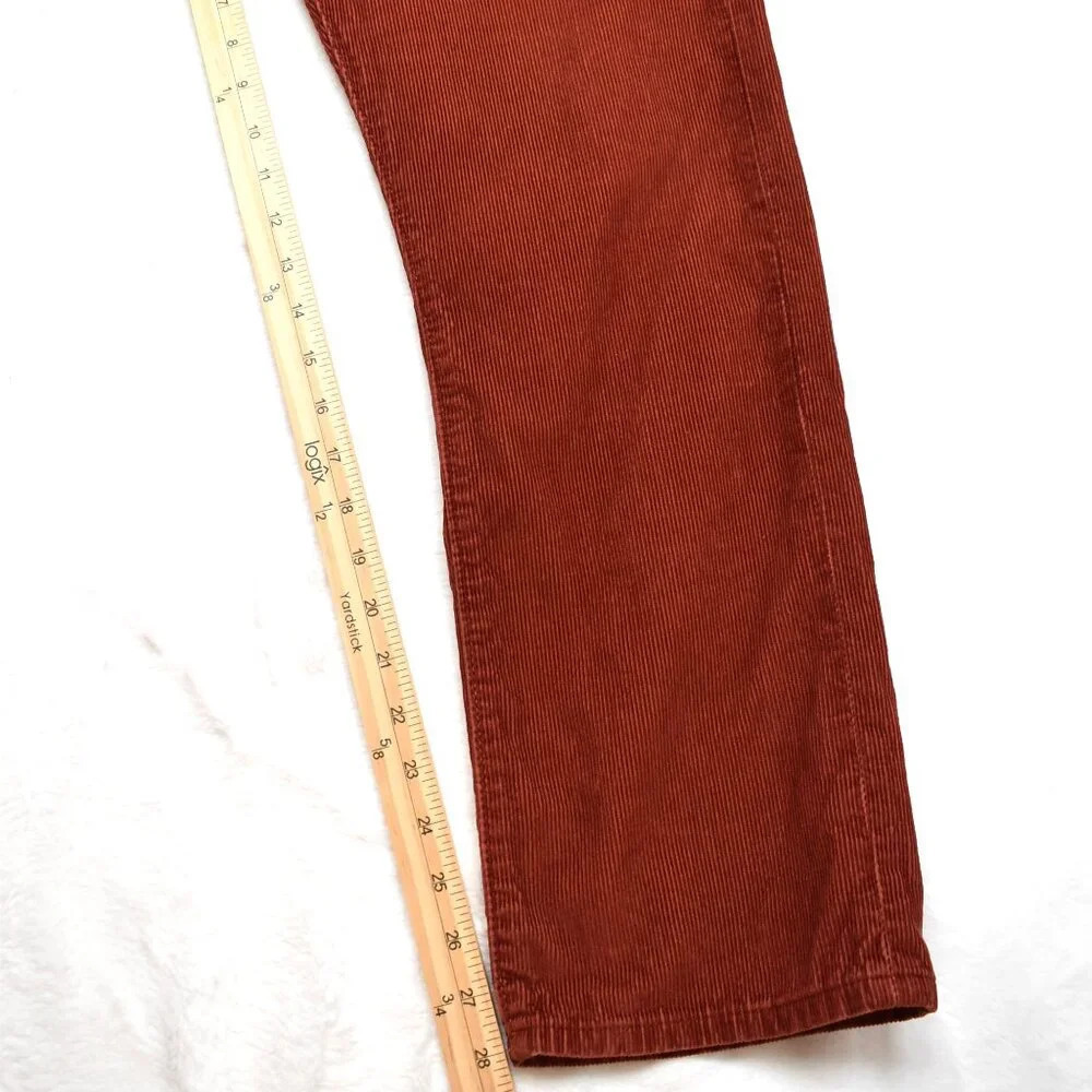 GAP Factory Mens Corduroy Pants Sz 32/30 Straight Fit 100% Cotton 5 Pocket Rust - Picture 11 of 16